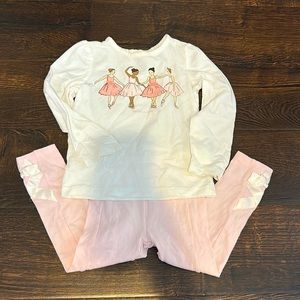 Janie and Jack - ballerina long sleeve tee and ballerina leggings